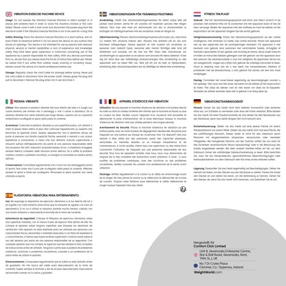 WeightWorld Vibrationsplatte – Fitnessgerät mit Bluetooth & 99 Stufen