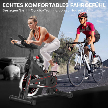 [Aktualisiert] Heimtrainer Fahrrad, DMASUN Ergometer Hometrainer Fahrrad mit Einstellbarem Magnetischem Widerstand, Kardio Training Indoor Cycling Bike Höhenverstellbar, Fitnessbike 160kg Belastbar