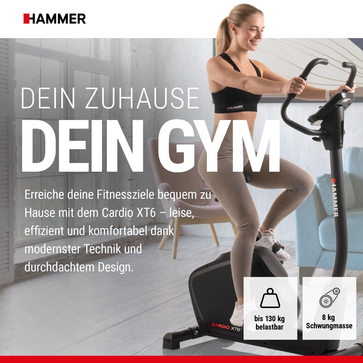 HAMMER Ergometer Cardio XT6 – Leise mit Bluetooth & App
