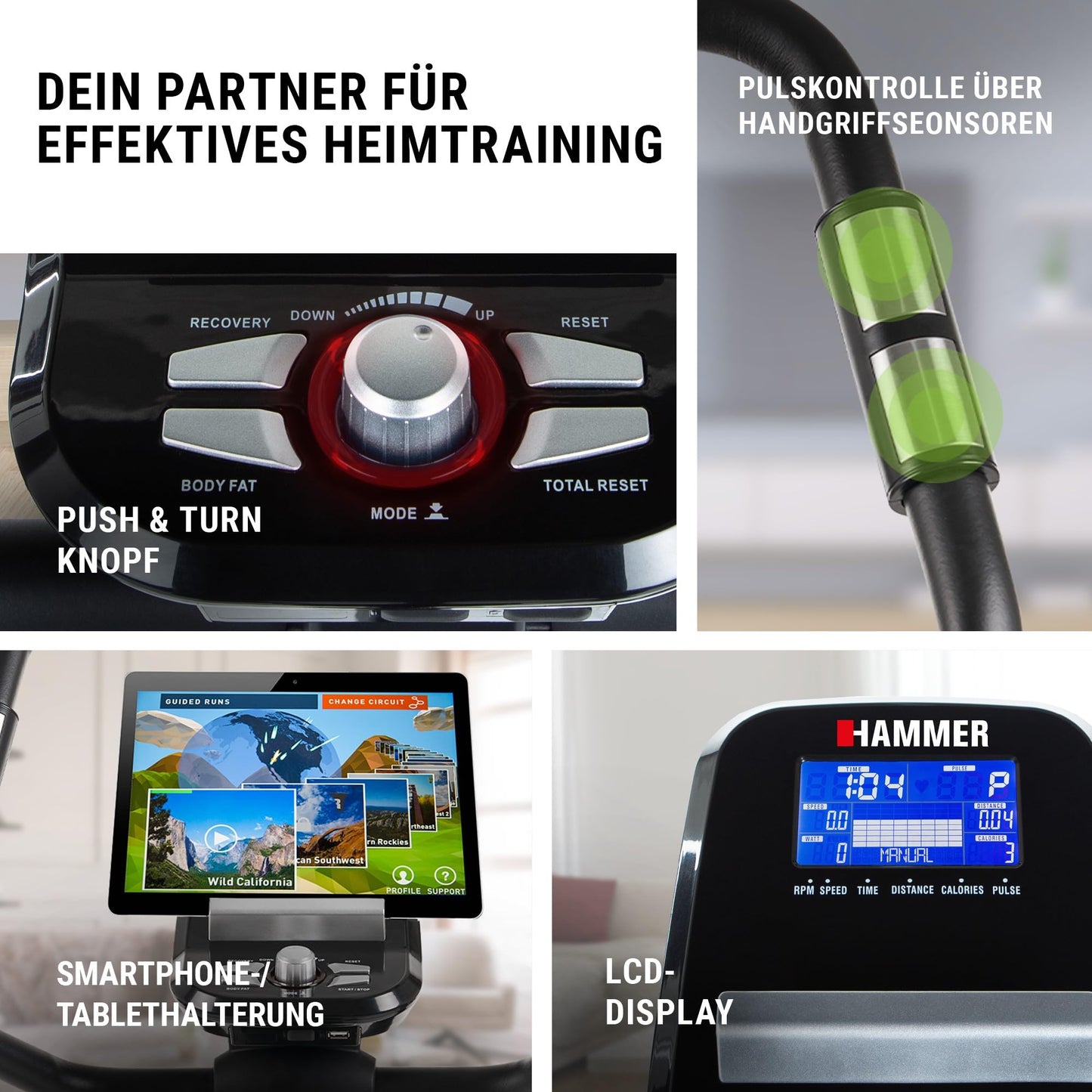 HAMMER Ergometer Cardio XT6 – Leise mit Bluetooth & App