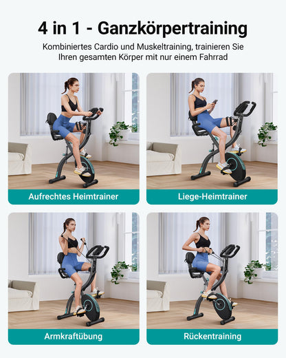 MERACH 4-in-1 Heimtrainer Klappbar – Ergometer mit App & Puls