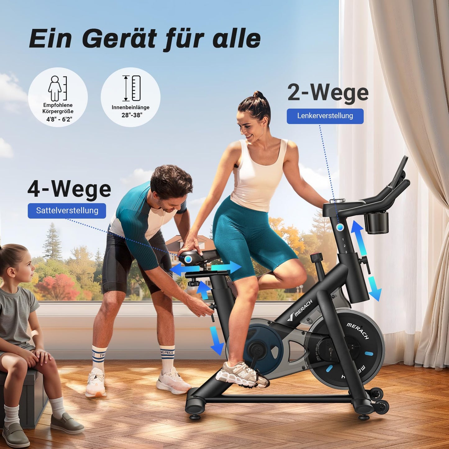 MERACH Heimtrainer Ergometer – Leise mit App & LCD Monitor