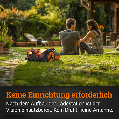 WORX Landroid Vision S250 WR202E - Mähroboter ohne Begrenzungskabel für Gärten bis 250m², AI Rasenmäher Roboter (WLAN & Bluetooth, aktive Hindernisvermeidung mit KI-Technologie, Igelschutz)