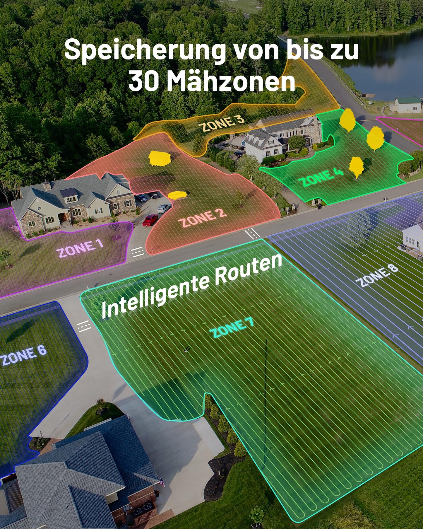 MAMMOTION LUBA 2 AWD 3000X Mähroboter ohne Begrenzungskabel, NetRTK+Vision, Keine RTK-Antenne erforderlich, Auto-Kartierung