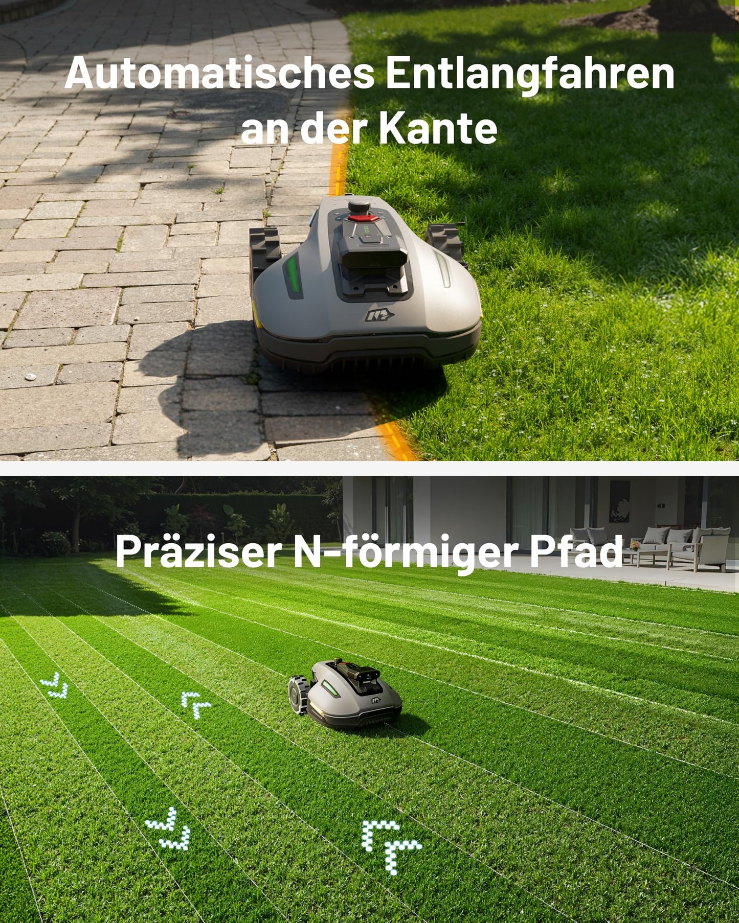 Mammotion YUKA mini Vision Mähroboter ohne Begrenzungskabel, Kein RTK, Empf. 700 m², Triple-Cam AI Vision Navigation Rasenmäher Roboter, Automatische Kartierung&Hindernisvermeidung, App-Steuerung