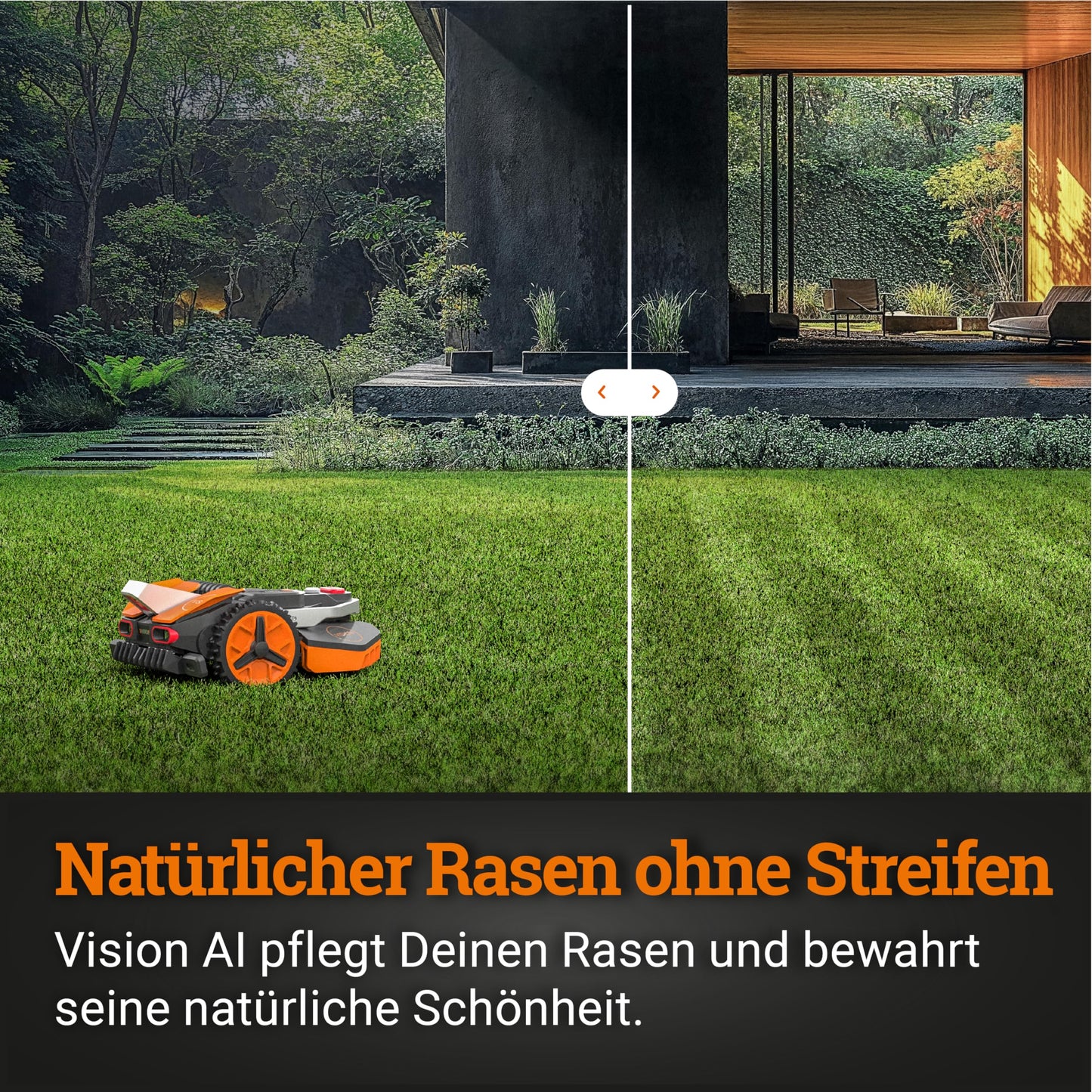 WORX Landroid Vision S250 WR202E - Mähroboter ohne Begrenzungskabel für Gärten bis 250m², AI Rasenmäher Roboter (WLAN & Bluetooth, aktive Hindernisvermeidung mit KI-Technologie, Igelschutz)