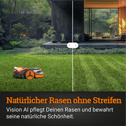 WORX Landroid Vision S250 WR202E - Mähroboter ohne Begrenzungskabel für Gärten bis 250m², AI Rasenmäher Roboter (WLAN & Bluetooth, aktive Hindernisvermeidung mit KI-Technologie, Igelschutz)